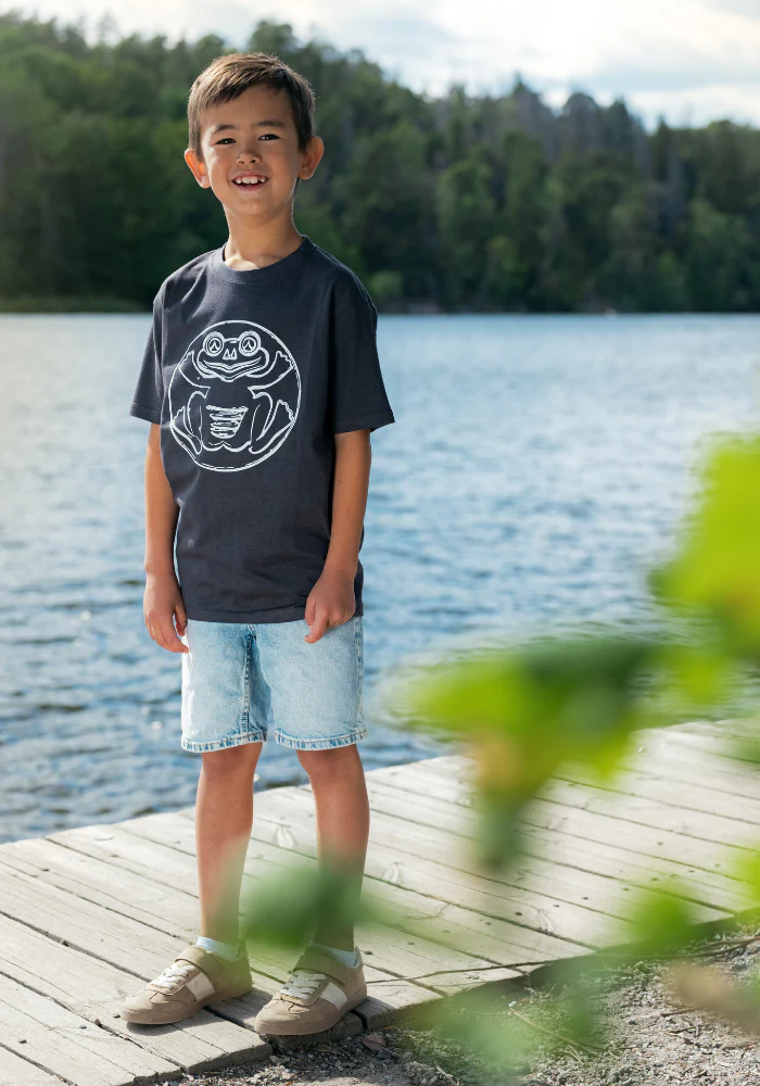 Mörkgrå Grodan T-shirt Barn - Bild 2