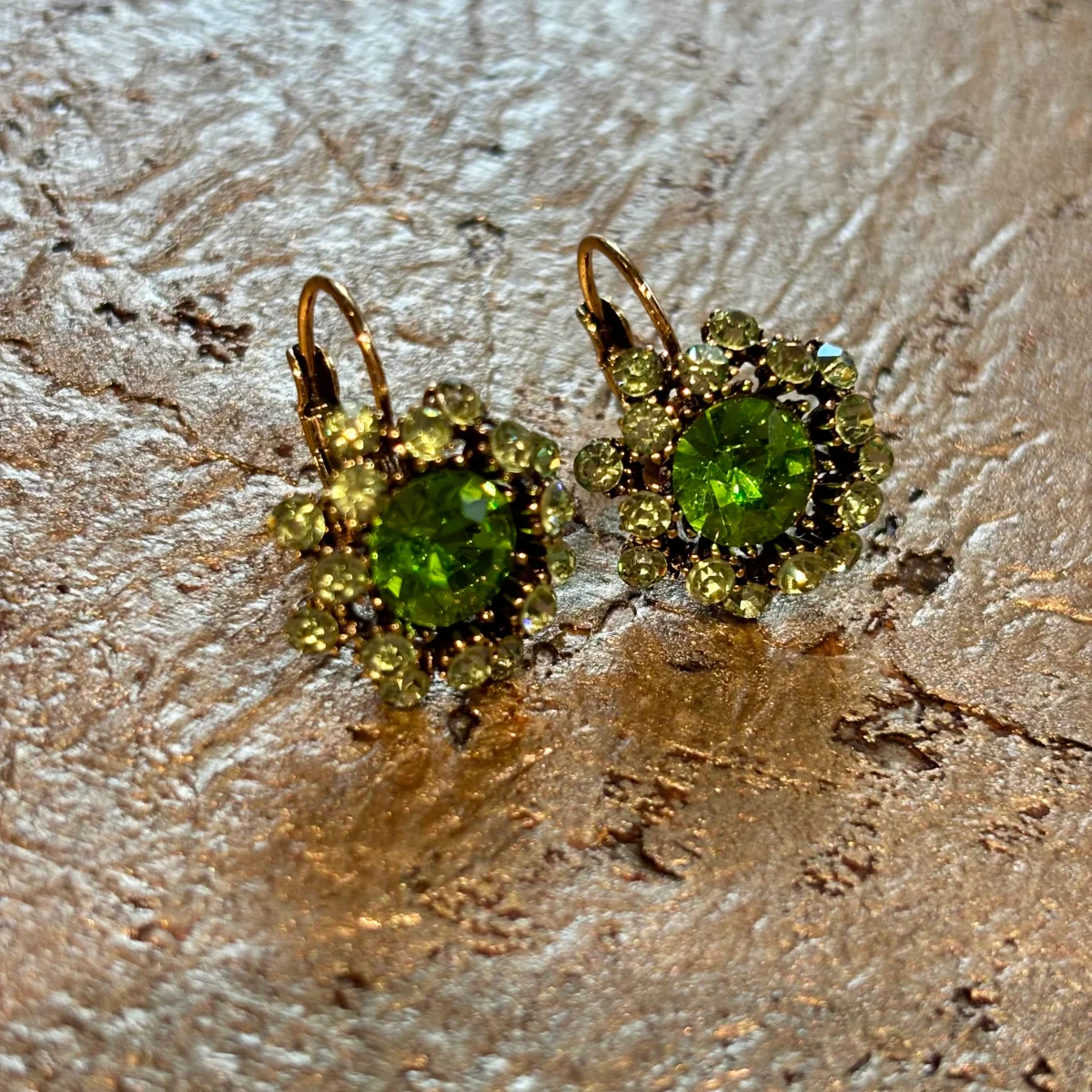 Earrings Floral Vert