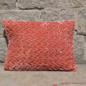 Cushion Deluxe Basket Weave Rose Bisque 30x40cm