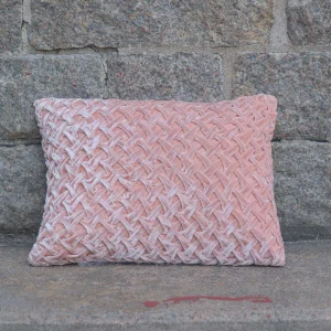 Cushion Deluxe Embroidery Basket Weave Sorbet Rose30x40cm