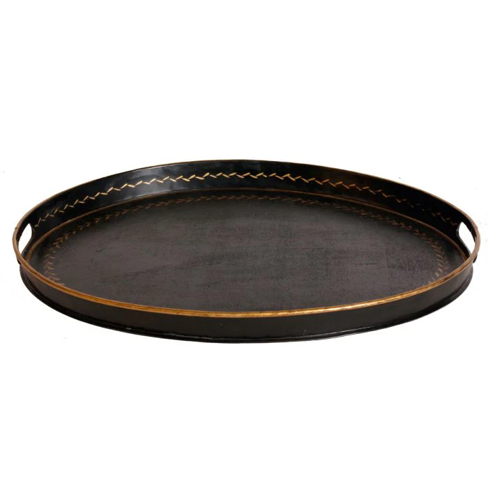 Tray oval Black&Gold