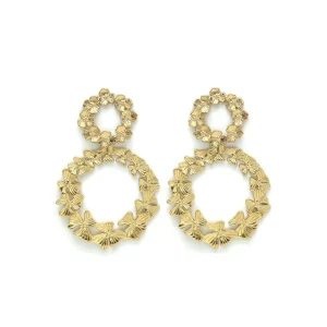 Earring Feuille Doré Circle