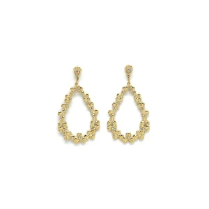Earring Feuille Florale Doré