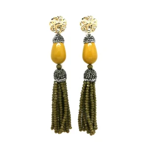 Earring Fringe Jaune