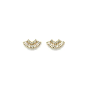 Earring Feather Fan Strass
